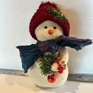 Vintage 1992 Kettell Designs “Snow Flake” Handmade Folk Art Snowman w/ Name Tag